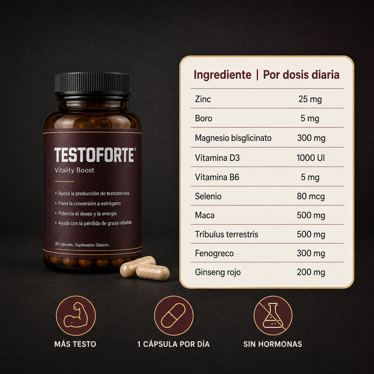 TESTOFORTE® — Recuperá tu testosterona y tu cuerpo masculino
